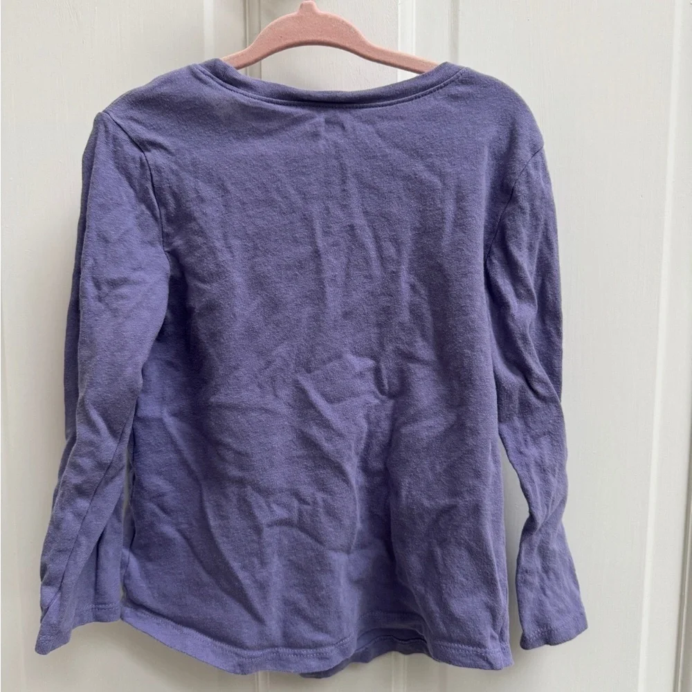 Old Navy 4T Girls Loved By Dad Purple Long Sleeve Shirt with Floral Design